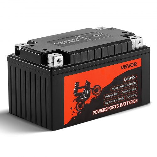 Motorcycle Battery, 12 Volt 6Ah, LiFePO4 Lithium Pre-Charged Powersports Battery, Maintenance Free & High Performance, Compatible with ATV, Motorcycle, Jet Skis, Scooter, UTV, and More