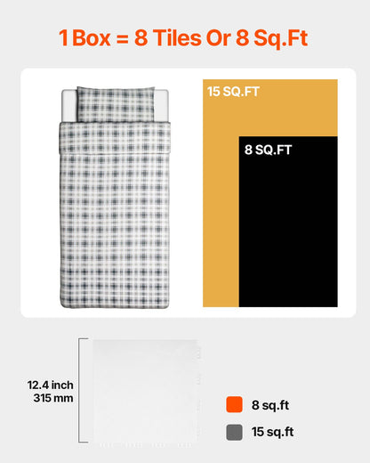 Gym Golvset 8 ST Sammankopplade pusselplattor Träningsmattor Askgrå