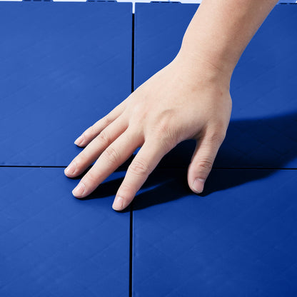 Gym Flooring Set 8 PCS Interlocking PP Puzzle Rubber Tiles Blue