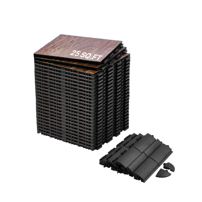 Gym Flooring Set 25 ST Interlocking PP+PVC Pusselgummiplattor