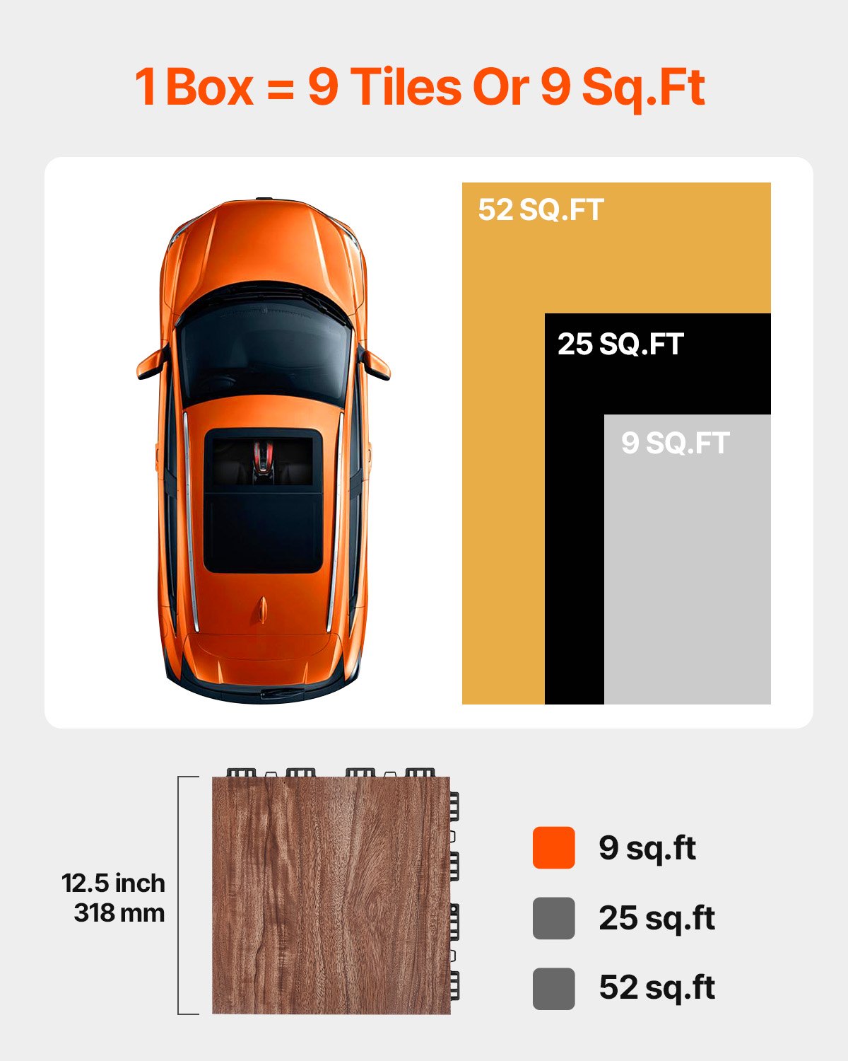 Turnhallenboden-Set, 52-teilig, ineinandergreifende PP+PVC-Puzzle-Gummifliesen