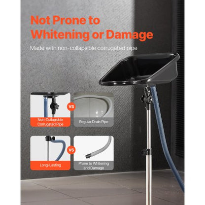 Bärbar Schamposkål, Schampovask med Justerbar Höjd och Vinkel, Salong Hårtvättsvask med Avloppsslang och Stjärnformad Stödbas för Barbershop Beauty Spa Center Hemmabruk |  EU