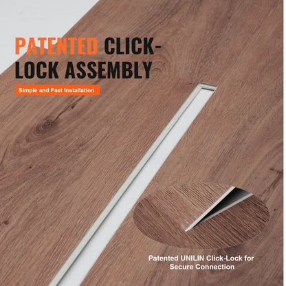 Ineinander greifende Vinyl-Bodenfliesen 1220 x 185 mm, 10 Fliesen 5,5 mm dick zum Zusammenstecken, tiefbraune Holzmaserung, DIY-Bodenbelag für Küche, Esszimmer, Schlafzimmer und Badezimmer, einfach für die Inneneinrichtung