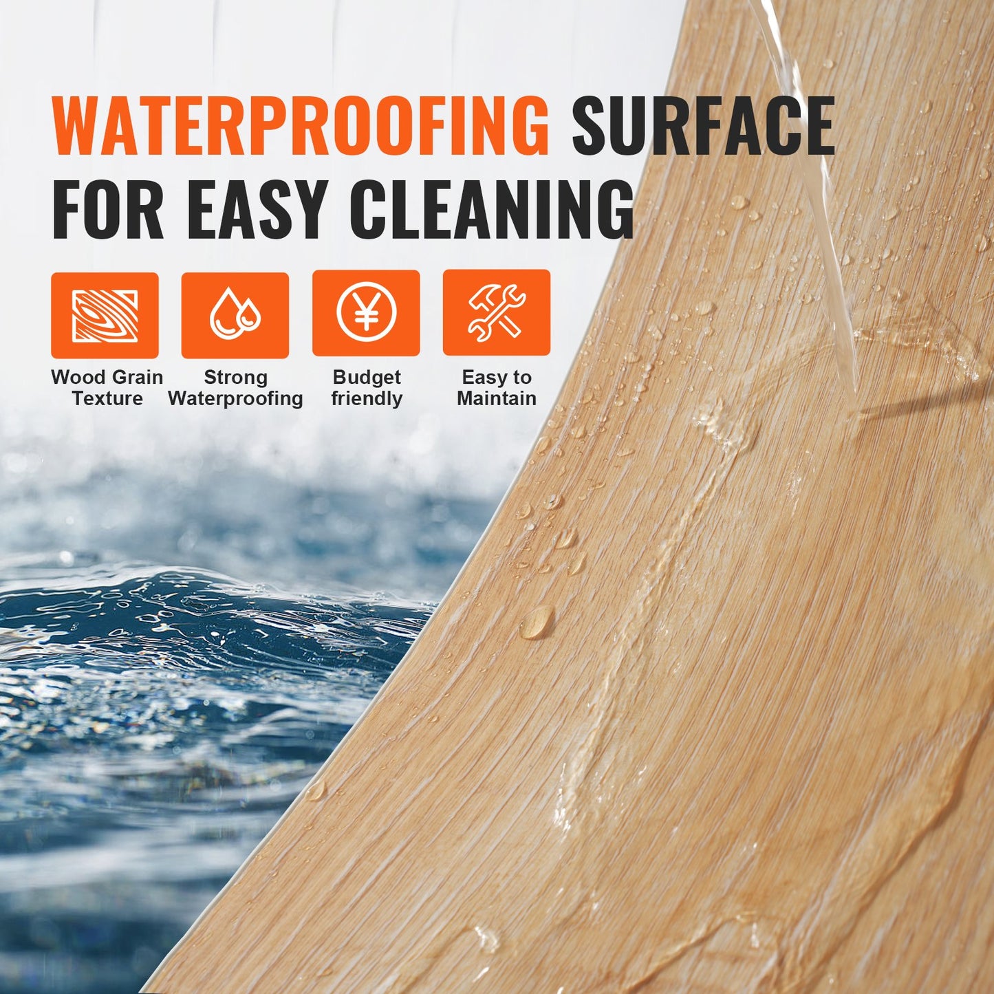 Sammankopplade vinylgolvplattor 1220 X 185 mm, 10 plattor 5,5 mm tjocka Snap Together, Naturligt träfibrer DIY-golv för kök, matsal, sovrum och badrum, lätt för heminredning