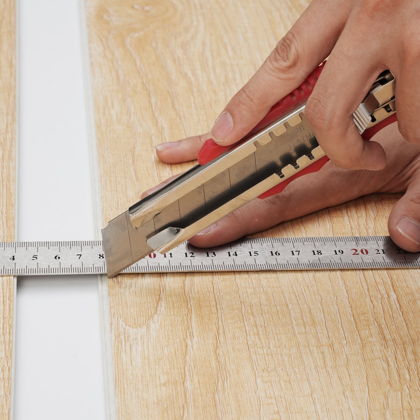 Sammankopplade vinylgolvplattor 1220 X 185 mm, 10 plattor 5,5 mm tjocka Snap Together, Naturligt träfibrer DIY-golv för kök, matsal, sovrum och badrum, lätt för heminredning