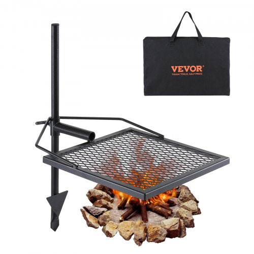 Rotatable Campfire Grill Heavy Duty Steel Open Fire Cooking Grate Adjustable | EU