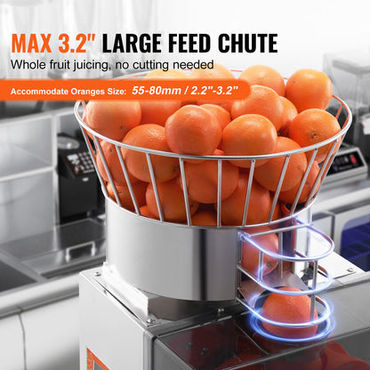 Commercial Orange Juicer Machine 120W Automatisk Juice Squeezer Extractor