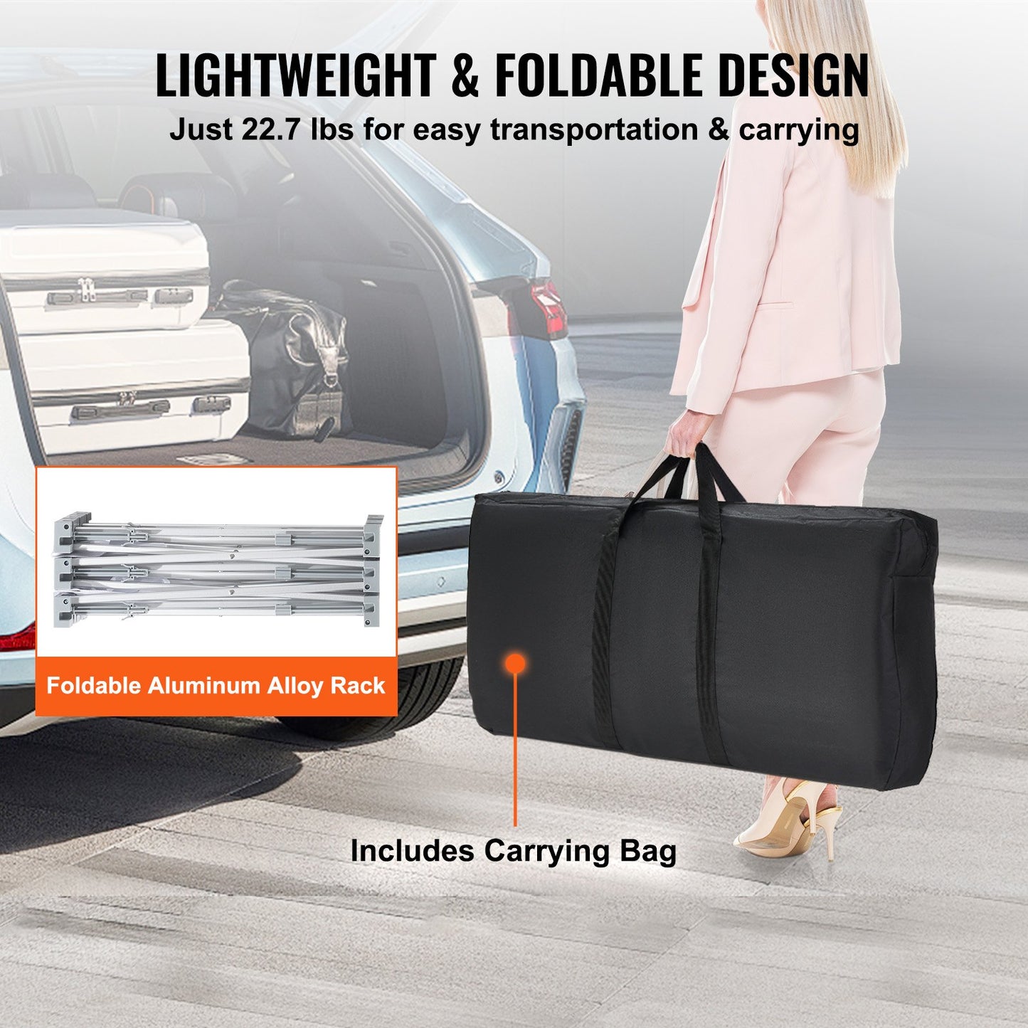 Portable Tradeshow Podium Table, 51.18" x 18.31" x 37.4", Display Exhibition Counter Stand Booth Fair with Wall, Foldable Promotion Retail Bar Table Pop Up Podium with Storage Rack, Carrying Bag