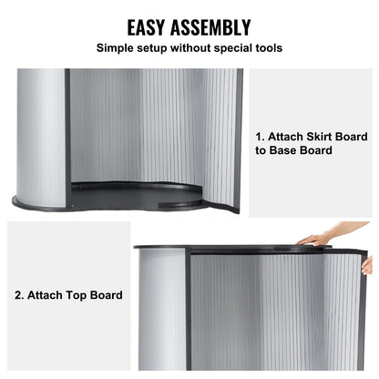 Portable Tradeshow Podium Table, 35.43" x 19.29" x 37.01", Display Exhibition Counter Stand Booth Fair with Wall, Foldable Promotion Retail Bar Table Pop Up Podium Counter with Carrying Bag