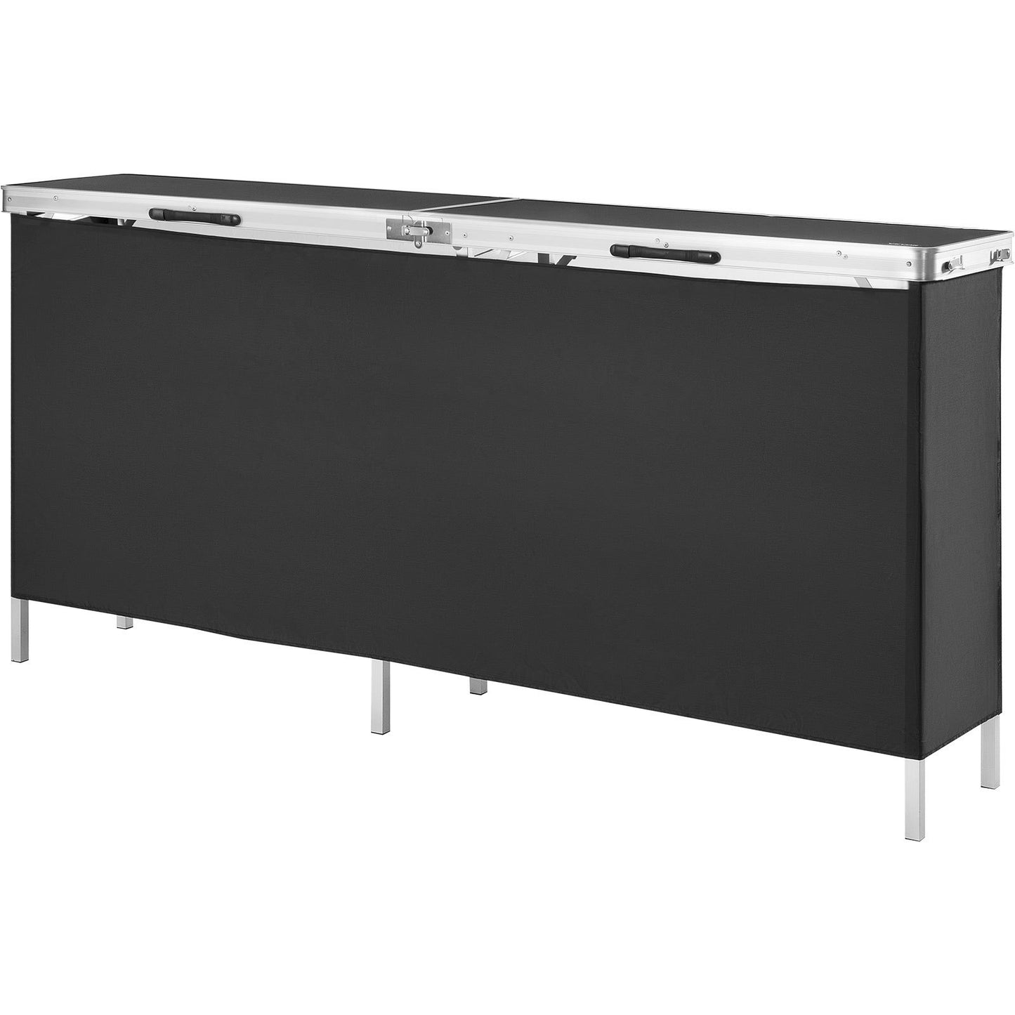 Tragbarer Messe-Podiumtisch, 77,95" x 15,16" x 34,65", Ausstellungstisch, Messestand mit Wand, faltbarer Werbe-Bartisch mit Lagerregal und Tragetasche