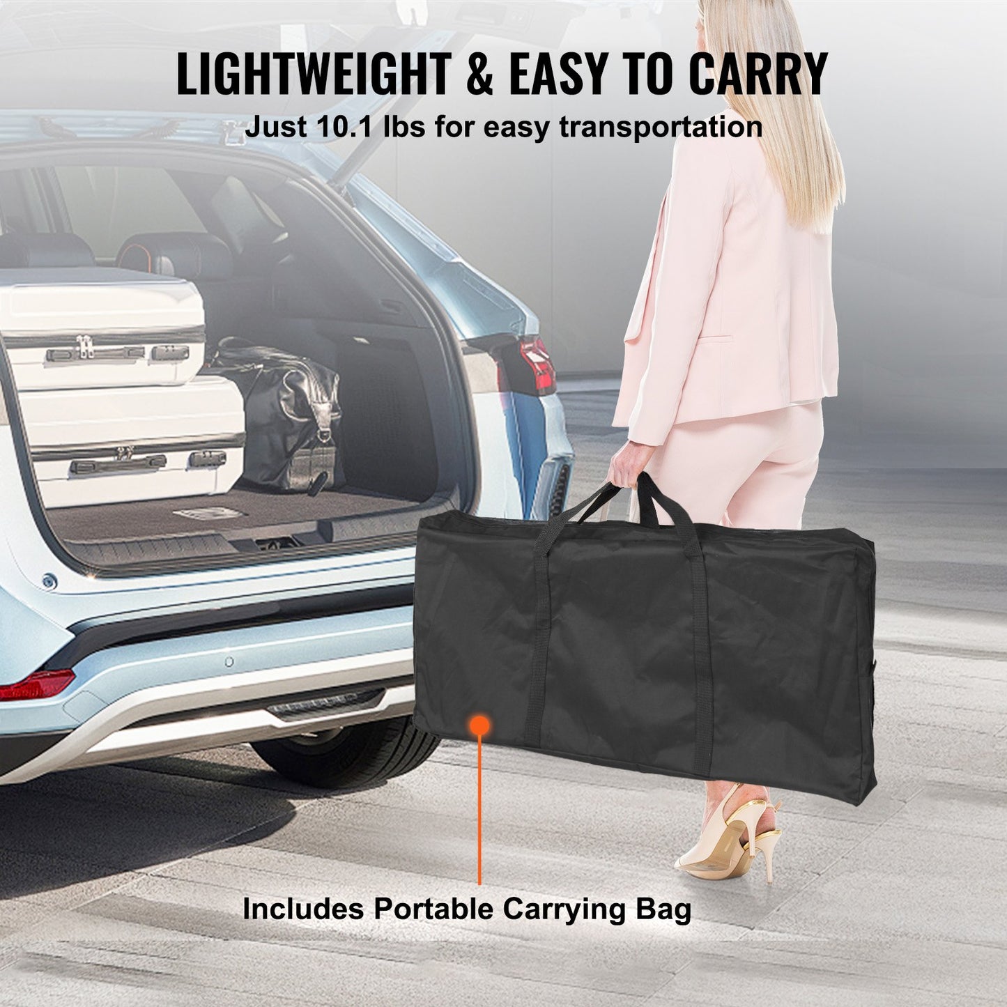 Tragbarer Messe-Podiumtisch, 38,39" x 15,16" x 34,25", Ausstellungstisch, Messestand mit Wand, faltbarer Werbetisch für den Einzelhandel, Stehtisch-Podium mit Aufbewahrungsständer und Tragetasche