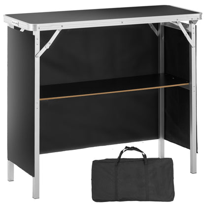 Tragbarer Messe-Podiumtisch, 38,39" x 15,16" x 34,25", Ausstellungstisch, Messestand mit Wand, faltbarer Werbetisch für den Einzelhandel, Stehtisch-Podium mit Aufbewahrungsständer und Tragetasche