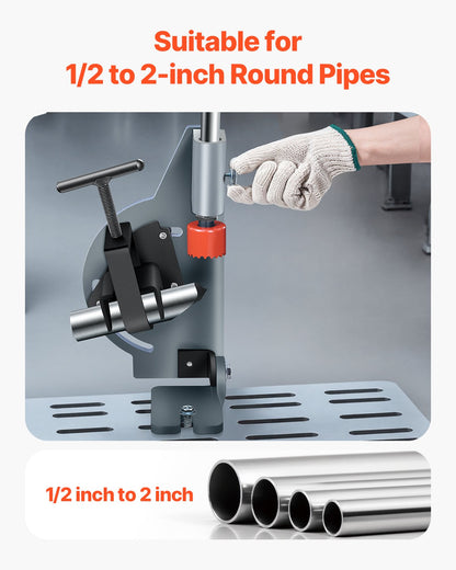 Pipe Notcher, Tubing Notcher for 1/2 to 2-inch Pipes, Pipe & Tube Notcher with 0 to 60° Adjustable Angle for Metal, PVC, Wood Pipes, Ideal for Repair Shops, Home Projects, Metalworking