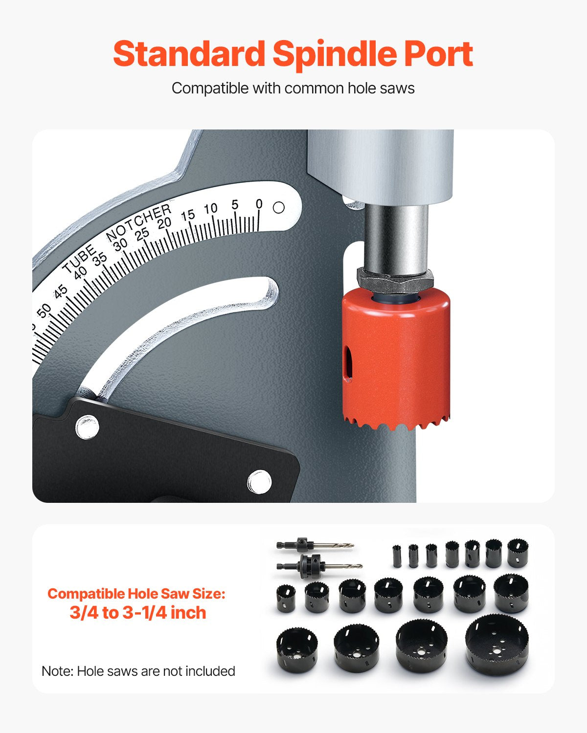 Pipe Notcher, Tubing Notcher for 1/2 to 2-inch Pipes, Pipe & Tube Notcher with 0 to 60° Adjustable Angle for Metal, PVC, Wood Pipes, Ideal for Repair Shops, Home Projects, Metalworking