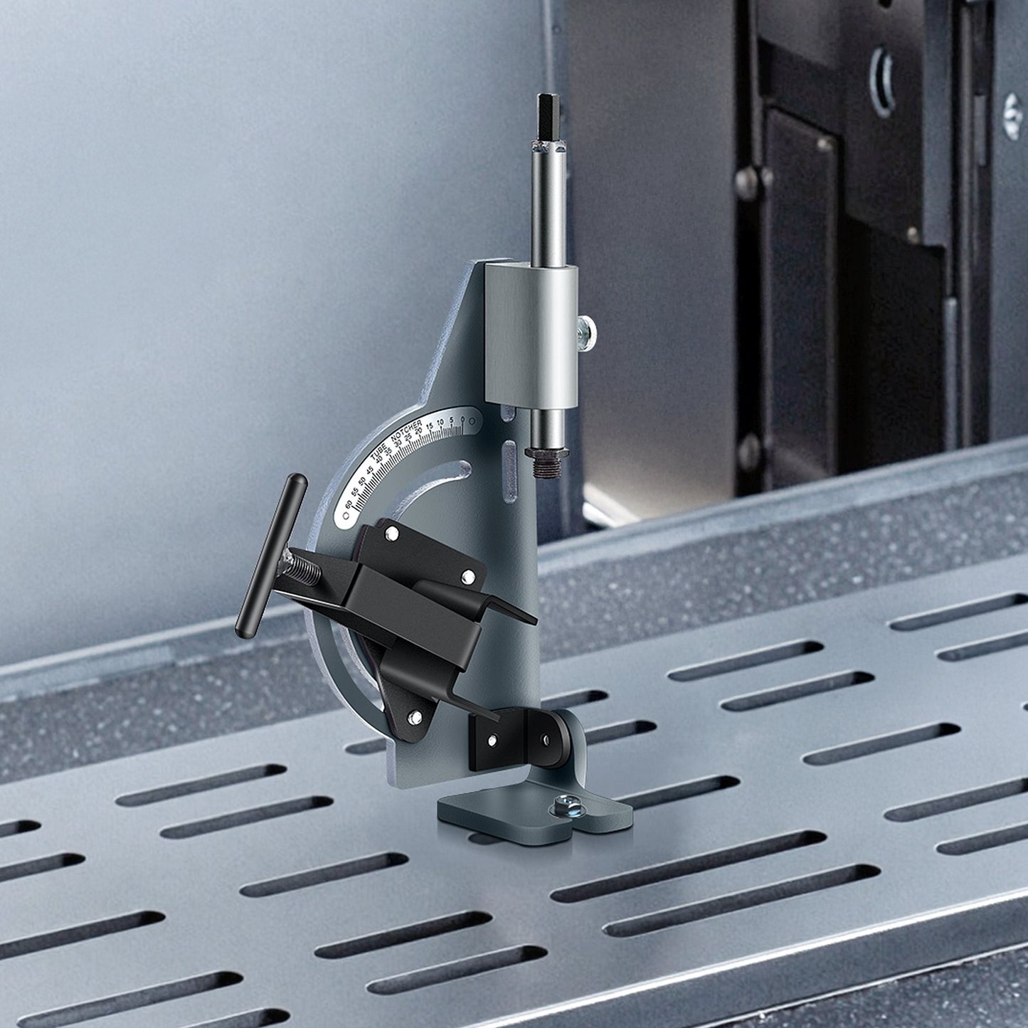 Pipe Notcher, Tubing Notcher for 1/2 to 2-inch Pipes, Pipe & Tube Notcher with 0 to 60° Adjustable Angle for Metal, PVC, Wood Pipes, Ideal for Repair Shops, Home Projects, Metalworking