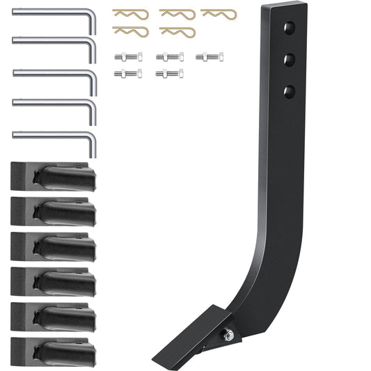 5 st Box Blade Shank, 16" Scarifier Shank, 3 hål Box Scraper Shank, Ripper Shank med avtagbara avsmalnande tänder och stift, justerbar skaft för utbyte, grävning, plöjning
