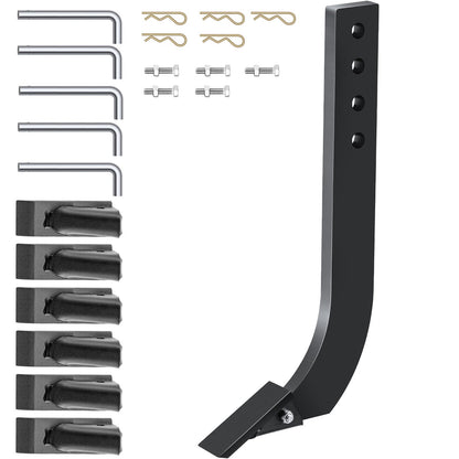 Box Blade Shank, 18" Scraper Shank, 4 Hole Box Scraper Shank, Ripper Shank with Removable Tapered Teeth and Pins, Adjustable Shank for Replacement, Digging, Plowing, 5 pcs.