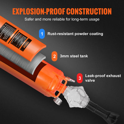 Tire Bead Setter, 8L Capacity, 120 PSI Air Bead Blaster, Handheld & Portable Inflation Device, 85-116 PSI for Trucks, Tractors, ATVs & Cars