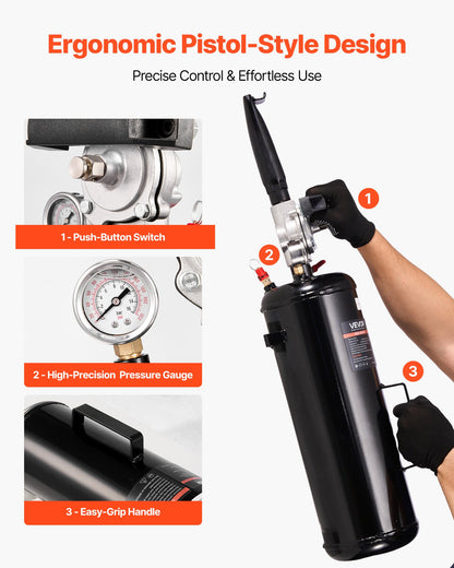 Portable Tire Bead Seater, 2.1 Gal / 8 L Air Bead Blaster, Handheld Tire Inflator Tool, 87-116 PSI Operating Pressure, Trigger Seating Inflator for Car, Compact SUV, Light Truck, E-Bike, RV, ATV