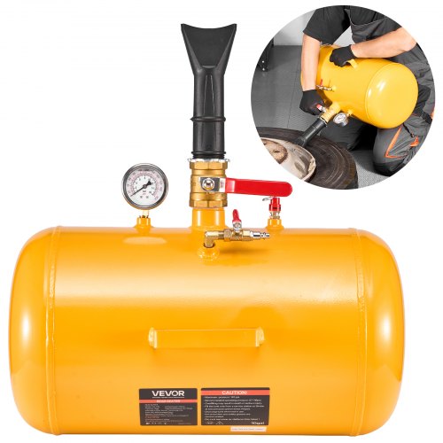 Air Tire Bead Seater, 10 Gal / 37.9 L, Heavy Duty Tire Bead Blaster Tool, 87-116 PSI Operating Pressure, Air Trigger Seating Inflator for ATV, Tractor, Pickup, Truck, Jeep, RV, UTV, Yellow