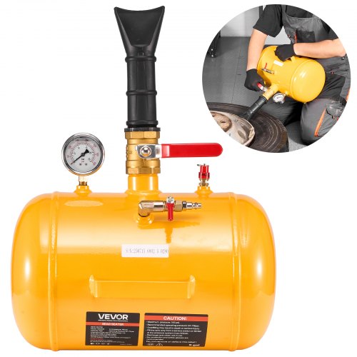 Air Tire Bead Seater, 5 Gal / 18.9 L, Heavy Duty Tire Bead Blaster Tool, 87-116 PSI Operating Pressure, Air Trigger Seating Inflator for Pickup, Truck, ATV, Jeep, Van, Lawn Tractor, RV, Yellow
