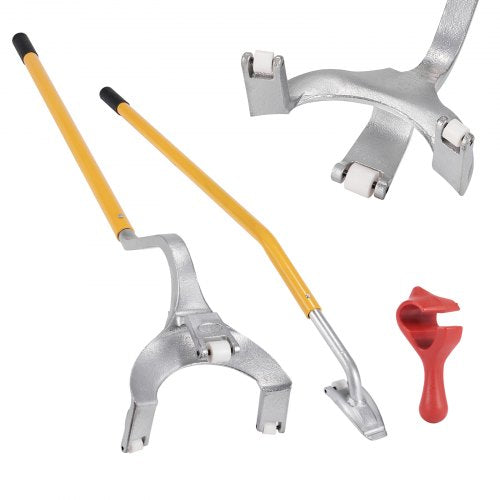 Tire Mount Demount Tool, 22.5-24.5 inch Manual Steel Tire Changer Mount Demount Removal Tool, with Extra bead holder, Tubeless Truck Bead Breaker, 3 PCS Tire Changing Tools, Orange