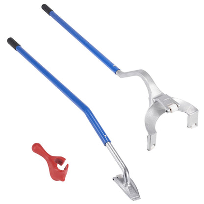 Demonteringsverktyg för däckmontering, 571-622 mm manuellt demonteringsverktyg för montering av ståldäcksbytarmontering, med extra pärlhållare, slanglös pärlbrytare för lastbil, 3 st Däckbytesverktyg, orange