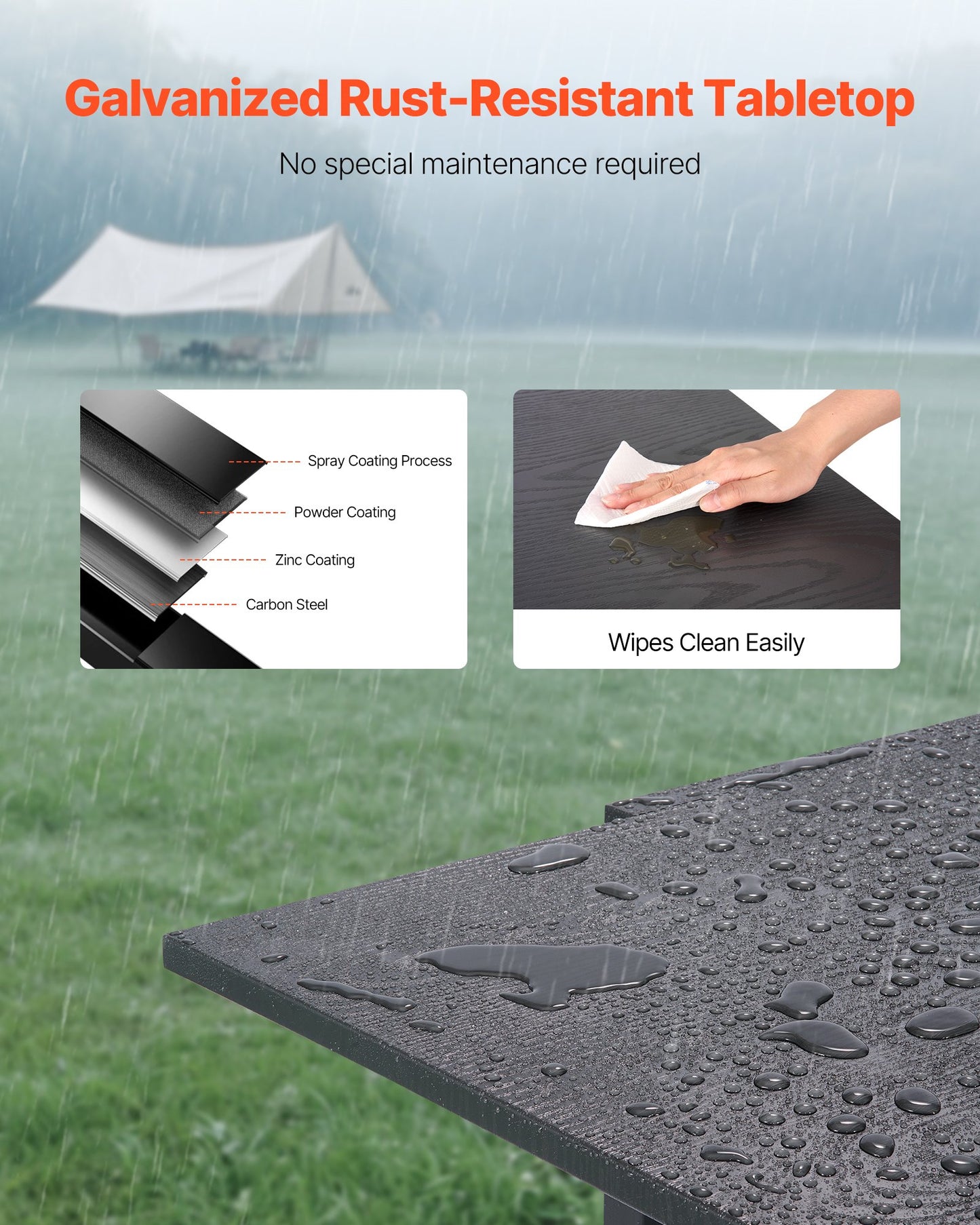 Expandable Outdoor Patio Dining Table, 32–63 inch Rectangular Backyard Bistro Tables for 4-6, Aluminum Frame Metal Steel Slat , All-Weather Large Furniture for Lawn Garden Porch, Dark Gray