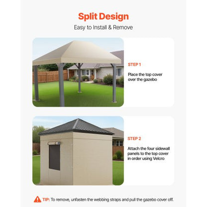 Vinterpaviljongöverdrag passar 3,08 x 4,39 m paviljonger med hård tak, allväderspaviljongöverdrag med sidoväggar och fönster, högdensitets PE-material, slutna förvaringsskydd, paviljonger ingår ej |  EU