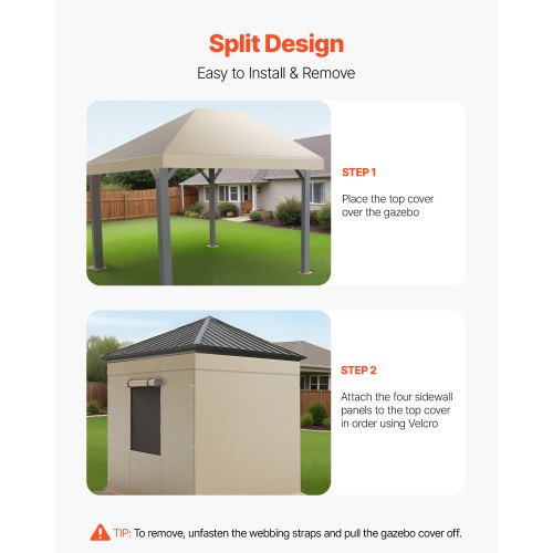 Vinterpaviljongöverdrag passar 3,07 x 3,67 m paviljonger med hård tak, allväderspaviljongöverdrag med sidoväggar och fönster, högdensitets PE-material, slutna förvaringsskydd, paviljonger ingår ej |  EU