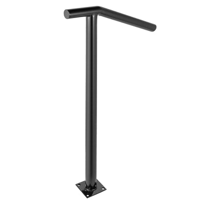 Round Typ Metall Ledstång Steg Ledstång 2 steg Ledstänger för utomhustrappa Ledstänger 18L x 38H tum Steg Trappräcke för steg med en bultad stolpe