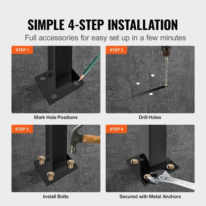 Handrails for Outdoor Steps, Fit 2 or 3 Steps Outdoor Stair Railing, Picket#2 Wrought Iron Handrail, Flexible Porch Railing, Black Transitional Handrails for Concrete Steps or Wooden Stairs
