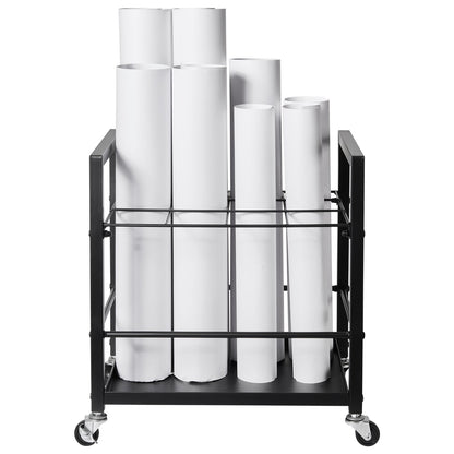 Blueprint Storage Rack 12 platser Mobil rullfilhållare för arkitektonisk
