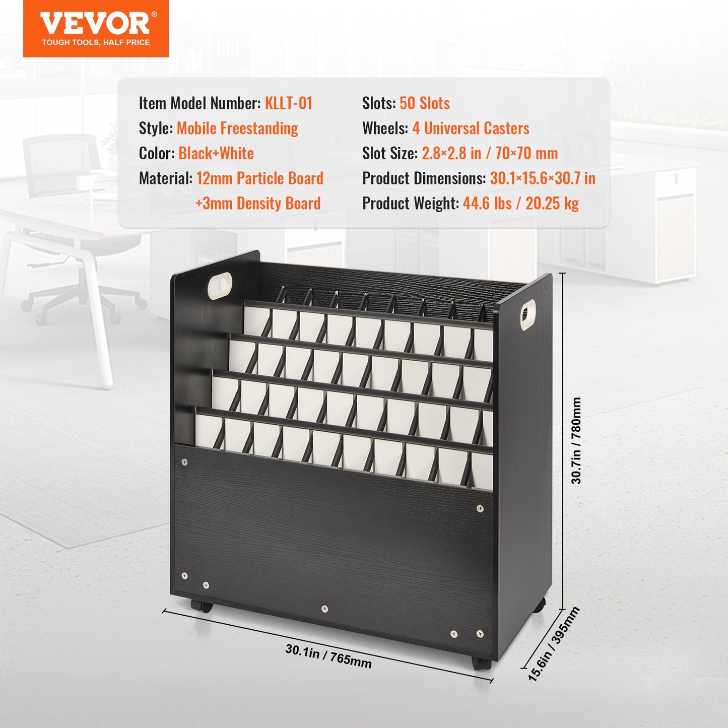 Blueprint Roll Filhållare 50 Slots Mobil Trä Blueprint Storage Cart