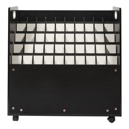 Blueprint Roll Filhållare 50 Slots Mobil Trä Blueprint Storage Cart