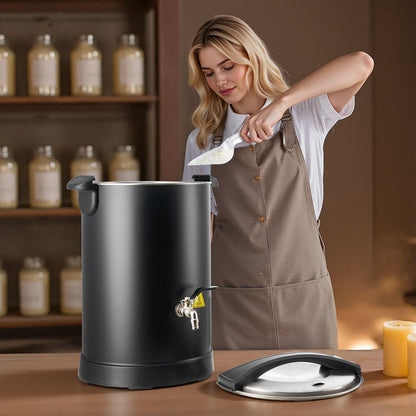 Wax Melter for Candle Making, 10.6 Qts, Fast and Even Heating, with Easy Pour Spout and Temp Digital Display, Hourglass Base for Non-Stick Smooth Flow, Wax Melting Pot for Making Candles Soaps