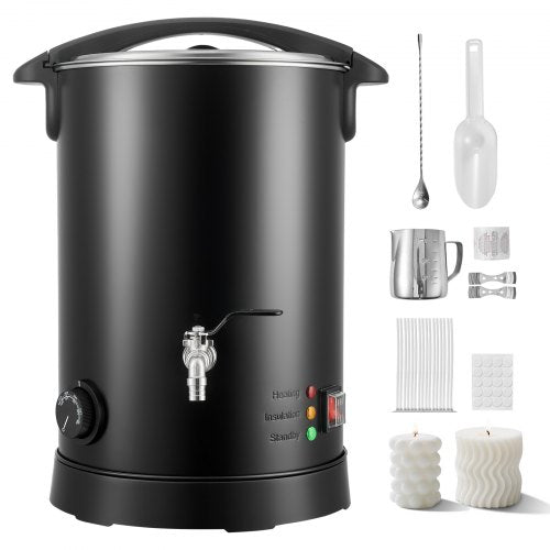 Wax Melter for Candle Making, 10.6 Qts, Fast and Even Heating, with Easy Pour Spout and Temperature Control, Hourglass Base for Non-Stick Smooth Flow, Wax Melting Pot for Making Candles Soaps