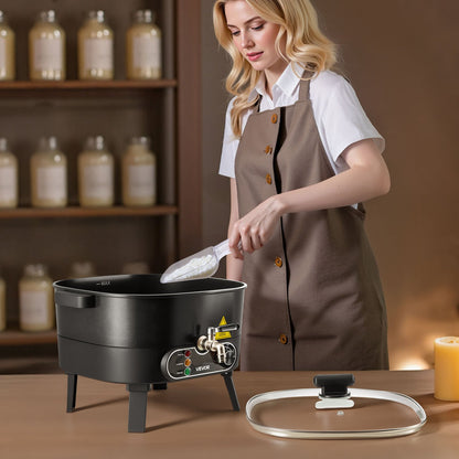 Wax Melter for Candle Making, 6.3 Qts, Fast and Even Heating, with Easy Pour Spout and Temperature Control, Grooved Base for Non-Stick and Smooth Flow, Wax Melting Pot for Making Candles Soaps