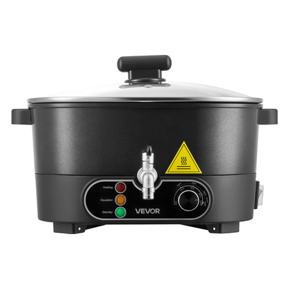 Wax Melter for Candle Making, 6.3 Qts, Fast and Even Heating, with Easy Pour Spout and Temperature Control, Grooved Base for Non-Stick and Smooth Flow, Wax Melting Pot for Making Candles Soaps