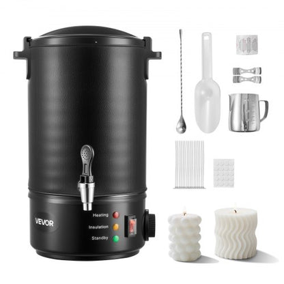 Wax Melter for Candle Making, 8.5 Qts, Fast and Even Heating, with Easy Pour Spout and Temperature Control, Grooved Base for Non-Stick and Smooth Flow, Wax Melting Pot for Making Candles Soaps
