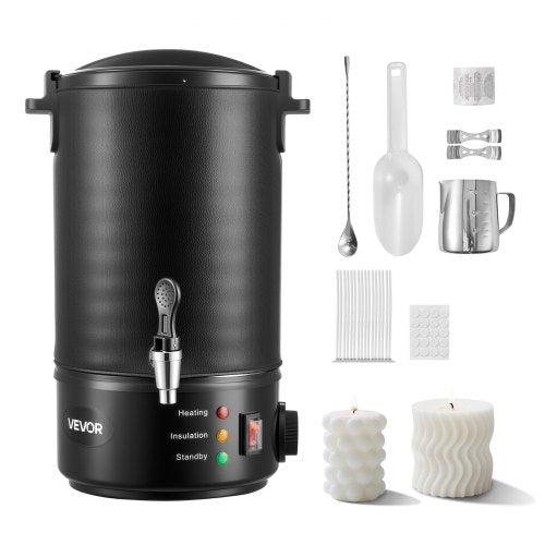 Wax Melter for Candle Making, 8.5 Qts, Fast and Even Heating, with Easy Pour Spout and Temperature Control, Grooved Base for Non-Stick and Smooth Flow, Wax Melting Pot for Making Candles Soaps