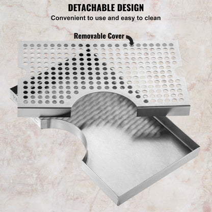 Kegerator beer drip tray 304 stainless steel keg trays with non-slip pads