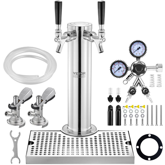 Dual Taps Kegerator Tower Kit Kegerator Beer Tower & A-System Keg Coupler