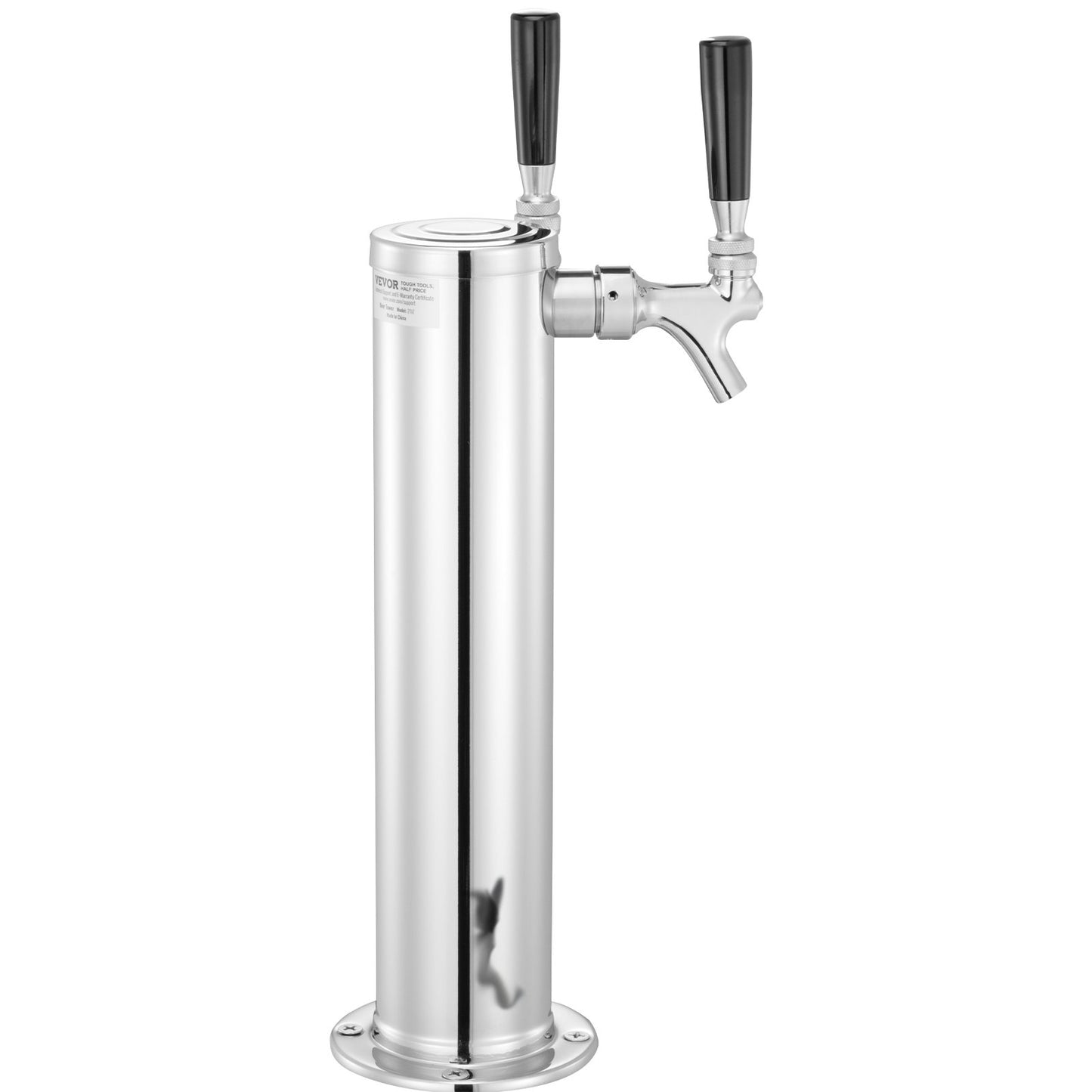 Kegerator Tower Kit, Dual Taps Beer Conversion Kit, Rostfritt stål Keg Beer Tower Dispenser med Dual Gauge W21.8 Regulator & S-System Keg Coupler för Party Home