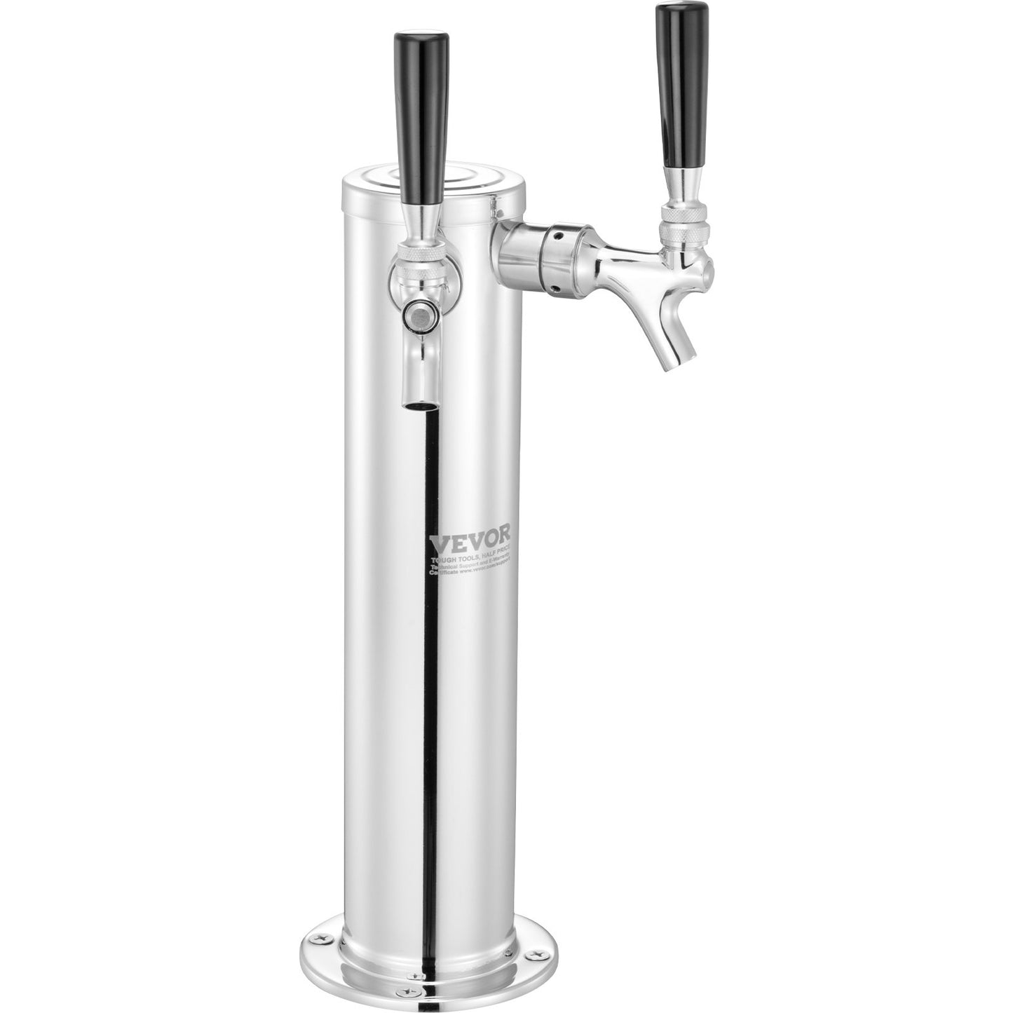 Kegerator Tower Kit, Dual Taps Beer Conversion Kit, Rostfritt stål Keg Beer Tower Dispenser med Dual Gauge W21.8 Regulator & S-System Keg Coupler för Party Home