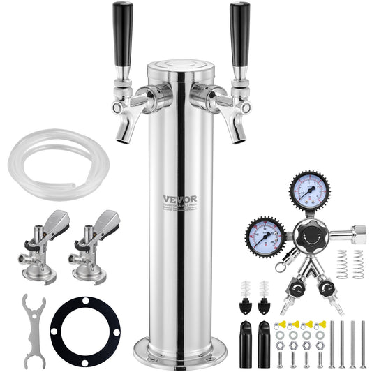 Dual Taps Kegerator Tower Kit Kegerator Beer Tower & A-System Keg Coupler