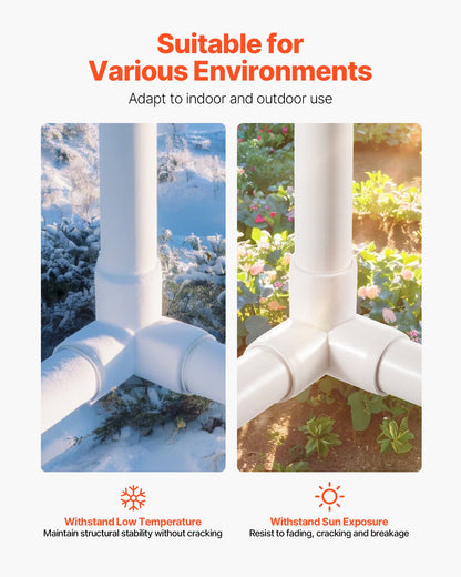 3-Way PVC Fittings, 1-inch PVC Pipe Joints Elbow Connector, 10-Pack Furniture Grade PVC Tee Fittings for DIY Storage Rack, Animal Cage, Pool or Garden Support Frame, Impact & Weather-Resistant