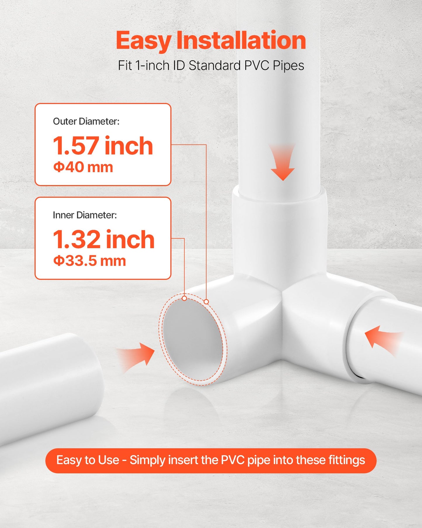 3-Way PVC Fittings, 1-inch PVC Pipe Joints Elbow Connector, 10-Pack Furniture Grade PVC Tee Fittings for DIY Storage Rack, Animal Cage, Pool or Garden Support Frame, Impact & Weather-Resistant
