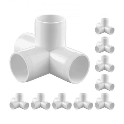 4-Way PVC Fittings, 1-inch PVC Pipe Joints Elbow Connector, 10-Pack Furniture Grade Pipe Corner Connectors for DIY Storage Rack, Animal Cage, Garden Support Frame, Impact & Weather-Resistant