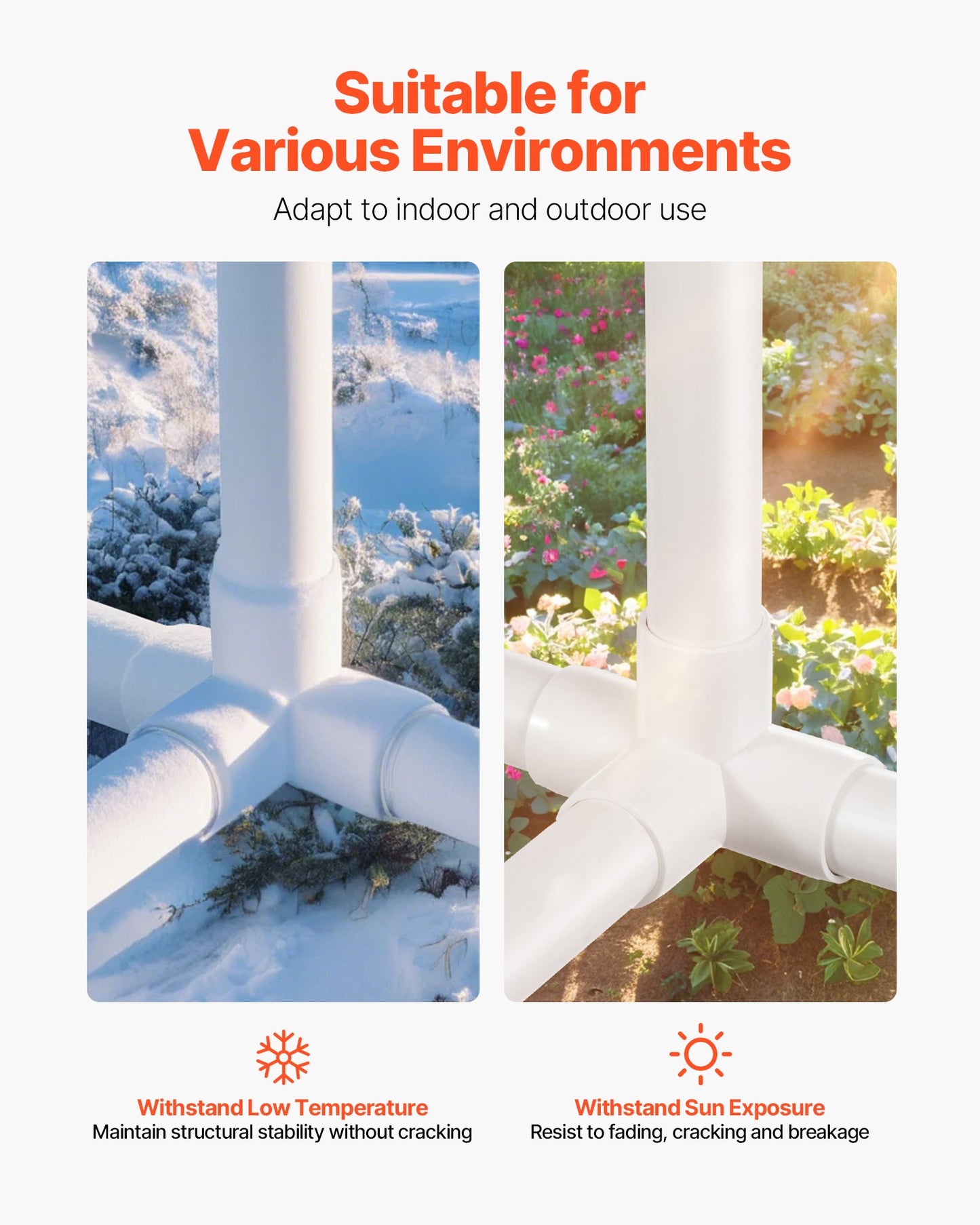 4-Way PVC Fittings, 1-inch PVC Pipe Joints Elbow Connector, 10-Pack Furniture Grade Pipe Corner Connectors for DIY Storage Rack, Animal Cage, Garden Support Frame, Impact & Weather-Resistant